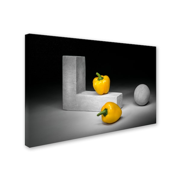 Christophe Verot 'Yellow Bell Peppers' Canvas Art,12x19